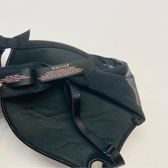 Victoria's Secret Gorgeous Plunge Bling Sequin Bra 32D Thong‎ Panty Set Black - Picture 14 of 15